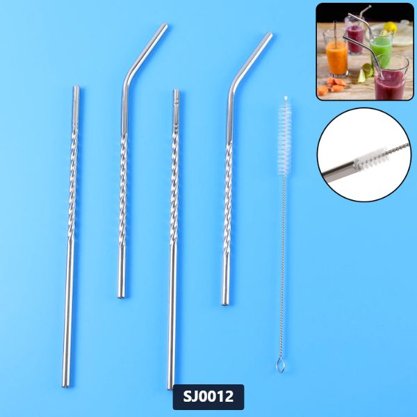 [SJ0012] Stainless Steel Straw Set 5 Pcs